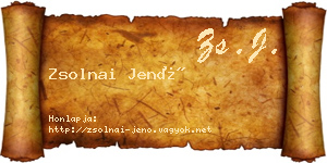 Zsolnai Jenő névjegykártya